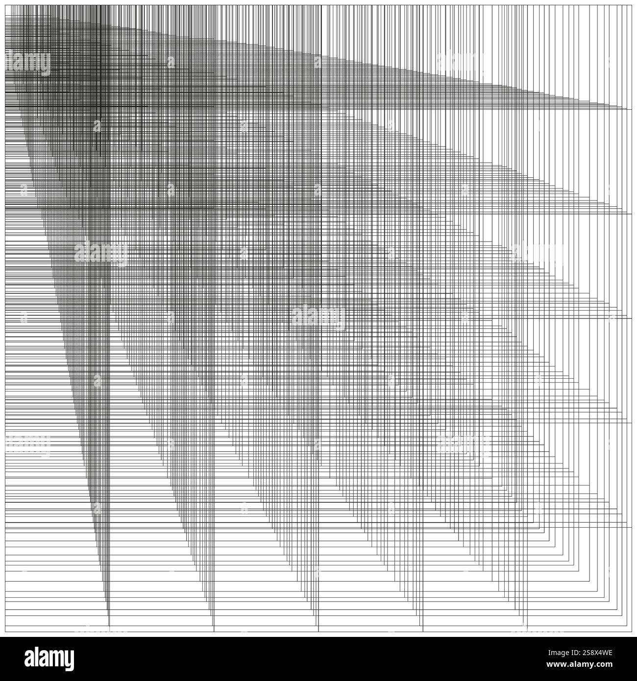 Lignes angulaires superposées. Grille abstraite monochrome. Formes rayées nettes. Motif optique en perspective. Illustration de Vecteur