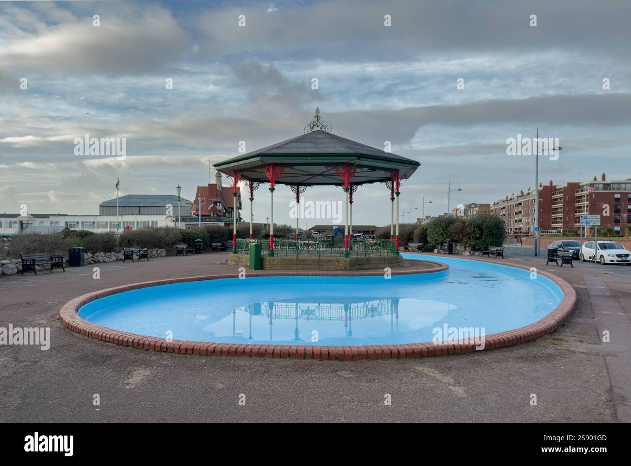 Lytham St annes Lancashire uk 9 septembre 2023 Band stand et pataugeoire à St annes sur le bal Banque D'Images