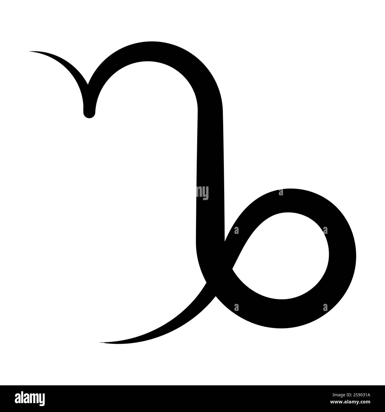 Symbole du zodiaque Capricorne, signe astrologique de l'horoscope du zodiaque Capricorne Illustration de Vecteur