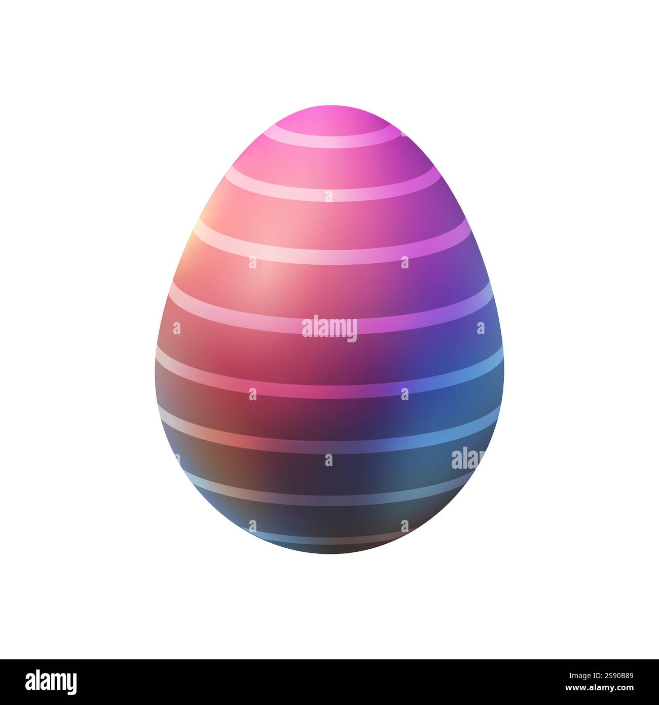 3d œuf de pâques rose, violet, volumétrique avec des rayures, vecteur Illustration de Vecteur