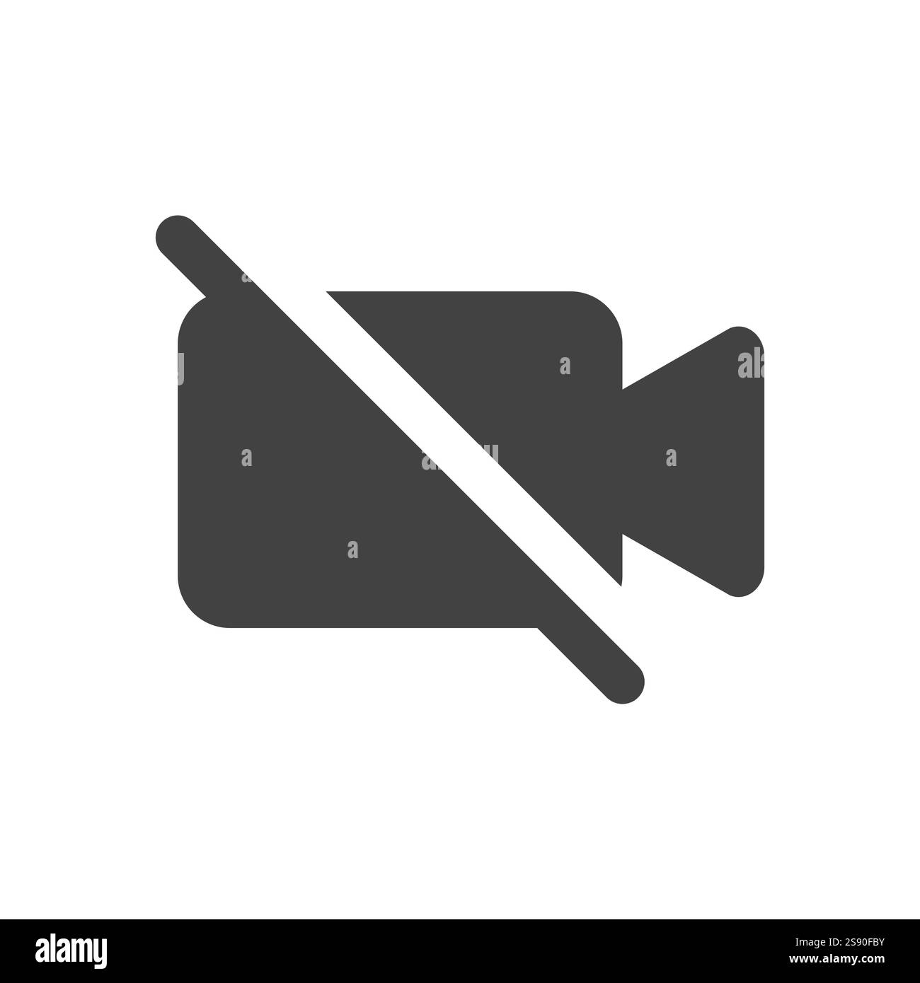 désactivez le vecteur plat de symbole d'icône vidéo Illustration de Vecteur