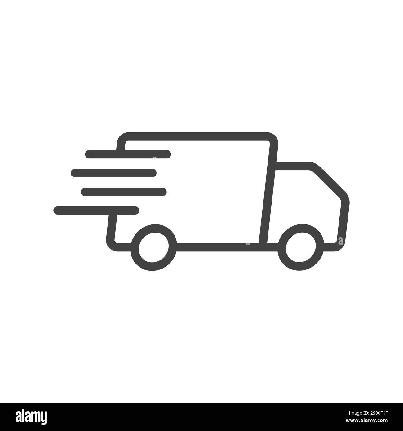 livraison de camion d'icône de ligne isolé sur fond blanc Illustration de Vecteur