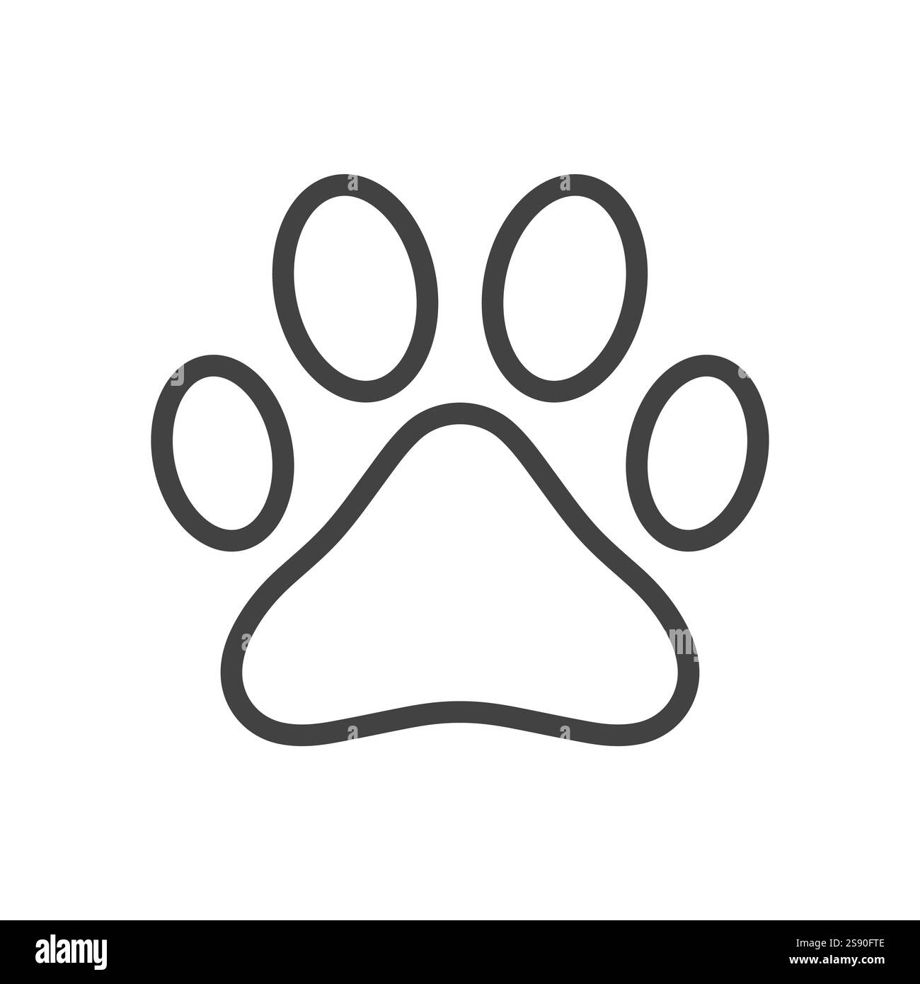 vecteur plat de conception d'empreinte de chien ou de chat d'icône de ligne Illustration de Vecteur