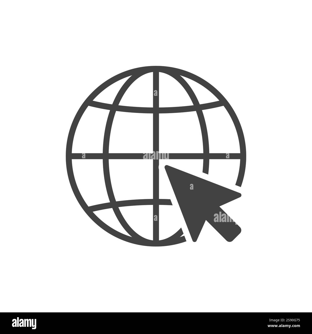 cliquez sur l'icône internet du site web isolé sur fond blanc Illustration de Vecteur
