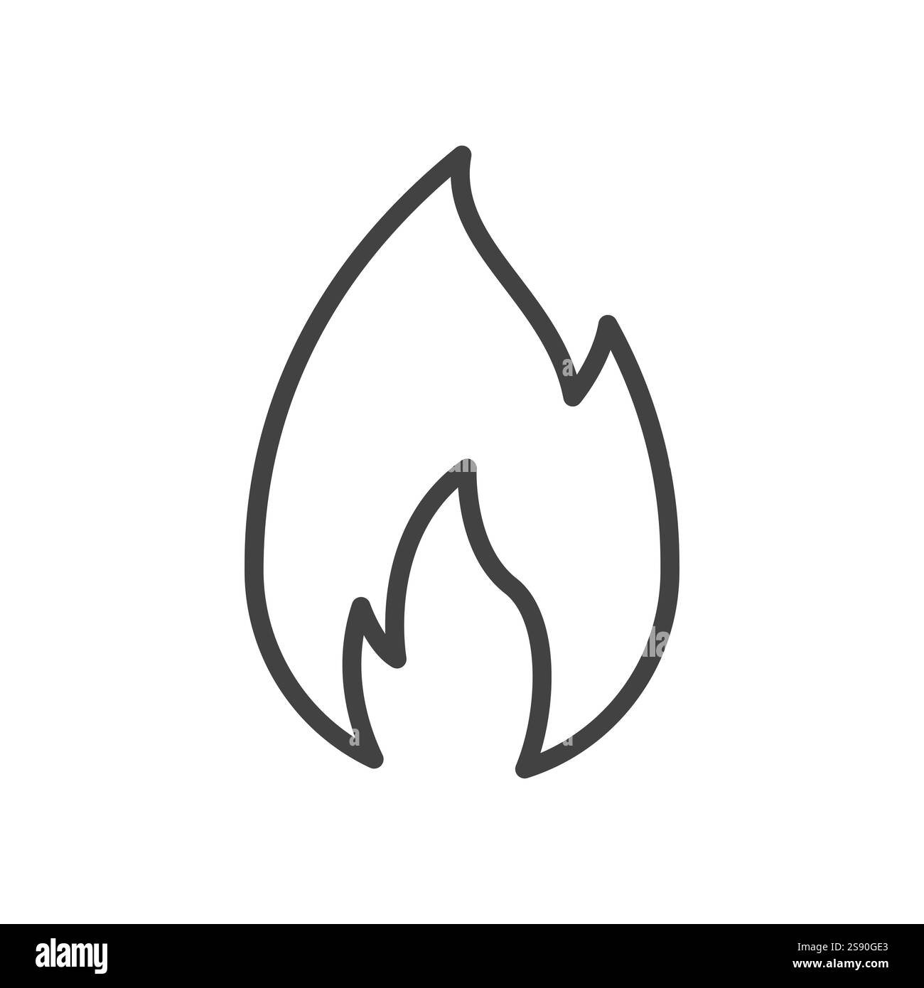 la chaleur de flamme d'icône de ligne isolée sur fond blanc Illustration de Vecteur