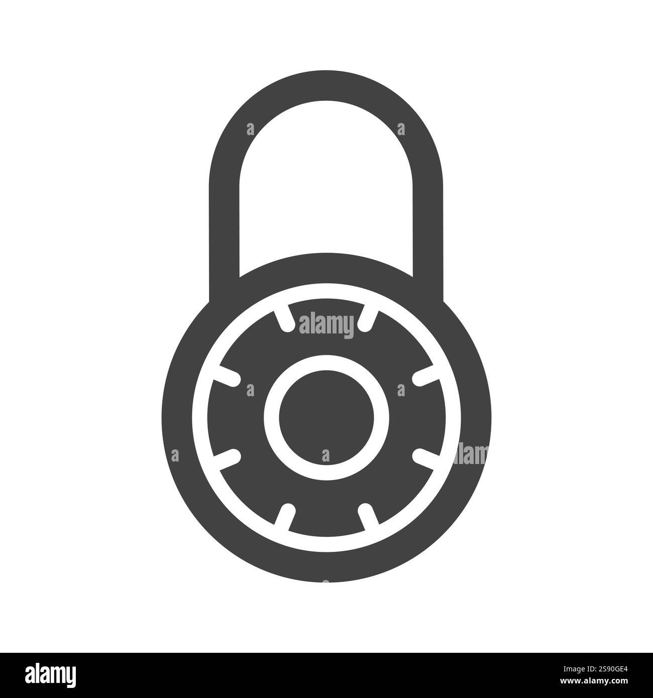 illustration vectorielle plate d'icône de serrure à combinaison Illustration de Vecteur