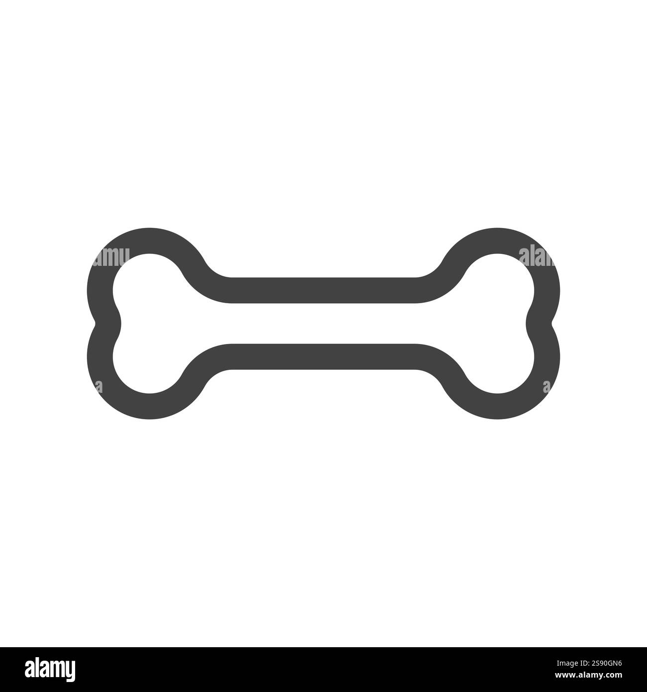 os de tibia de chien de nourriture d'icône de ligne isolé sur fond blanc Illustration de Vecteur
