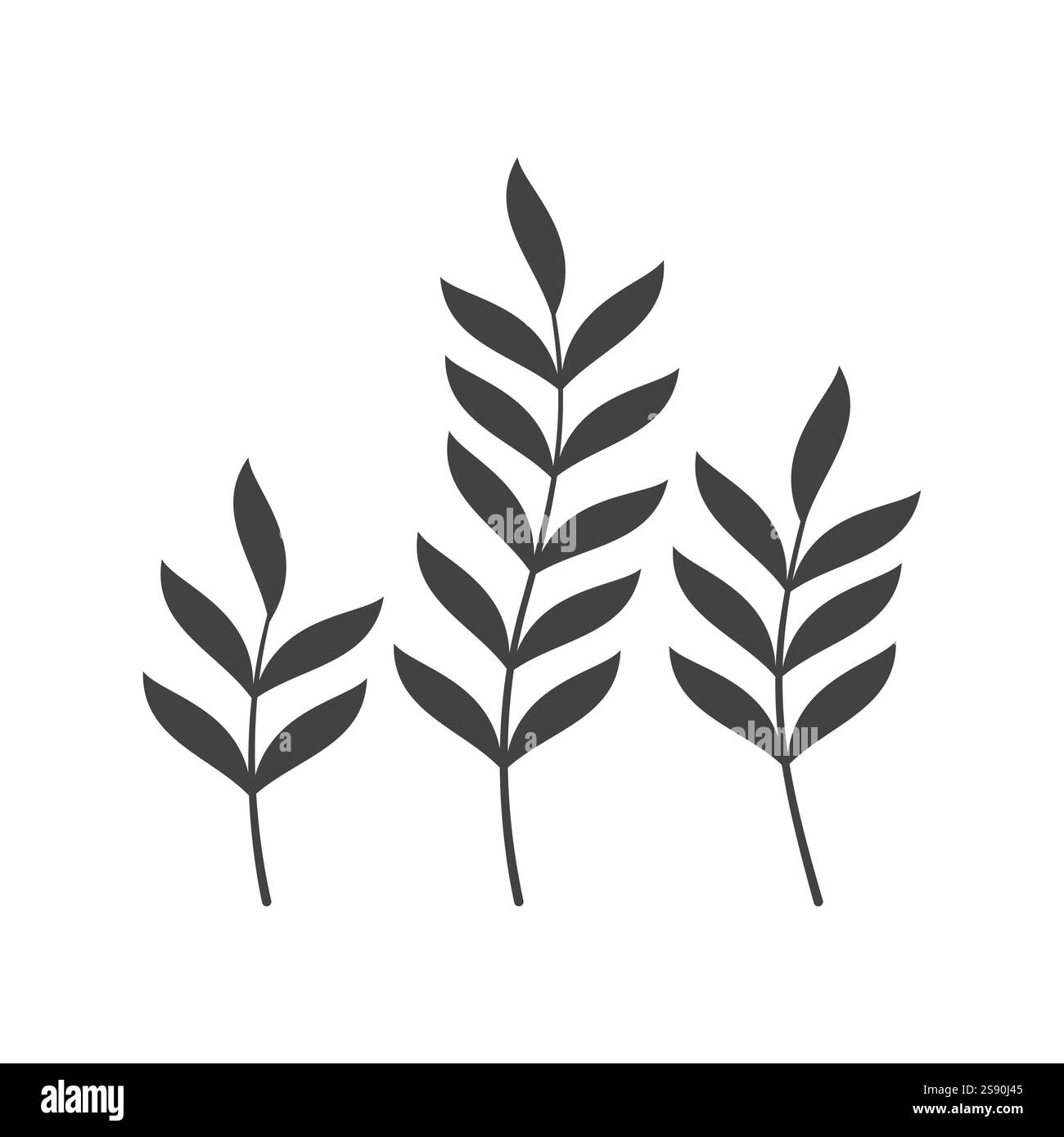 illustration vectorielle plate à trois feuilles de l'élément Illustration de Vecteur