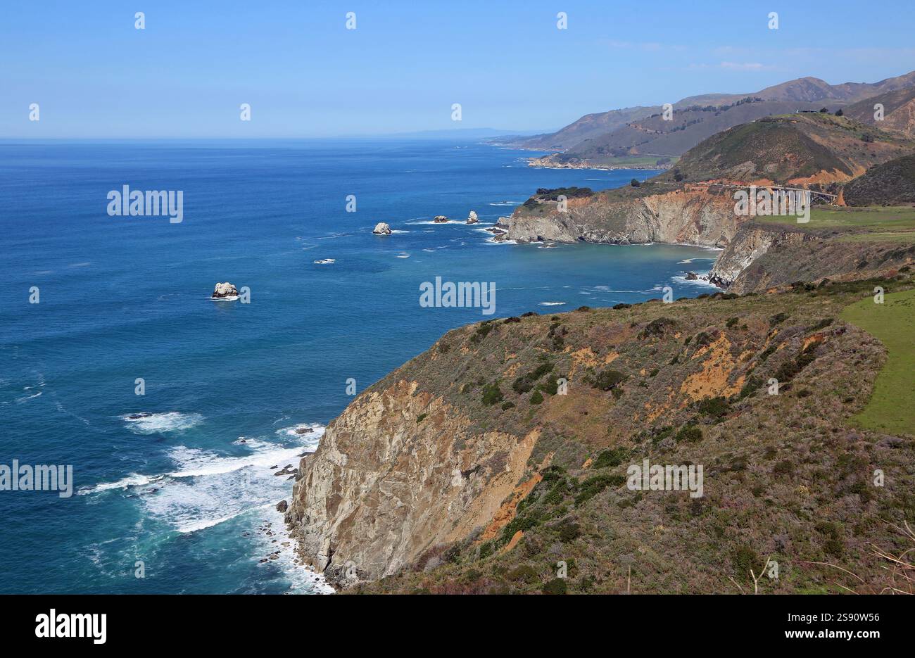 Vue depuis Hurricane point, Californie Banque D'Images