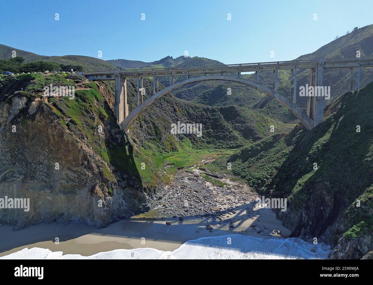 Pont de Little sur River, Californie Banque D'Images