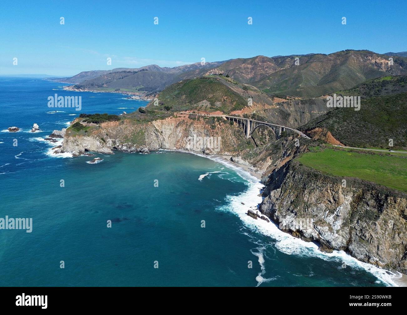 Vue au pont de Bixby, Californie Banque D'Images