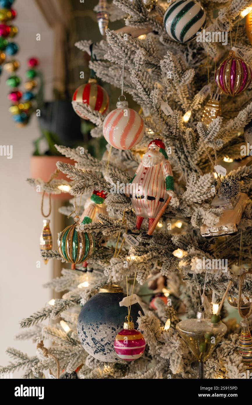 Ancien ornement sapin de Noël vintage en verre de Noël nouvelle année