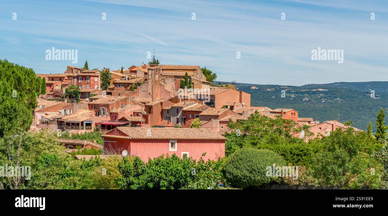Impression de Roussillon, commune du département du Vaucluse, région Provence dans le sud de la France Banque D'Images