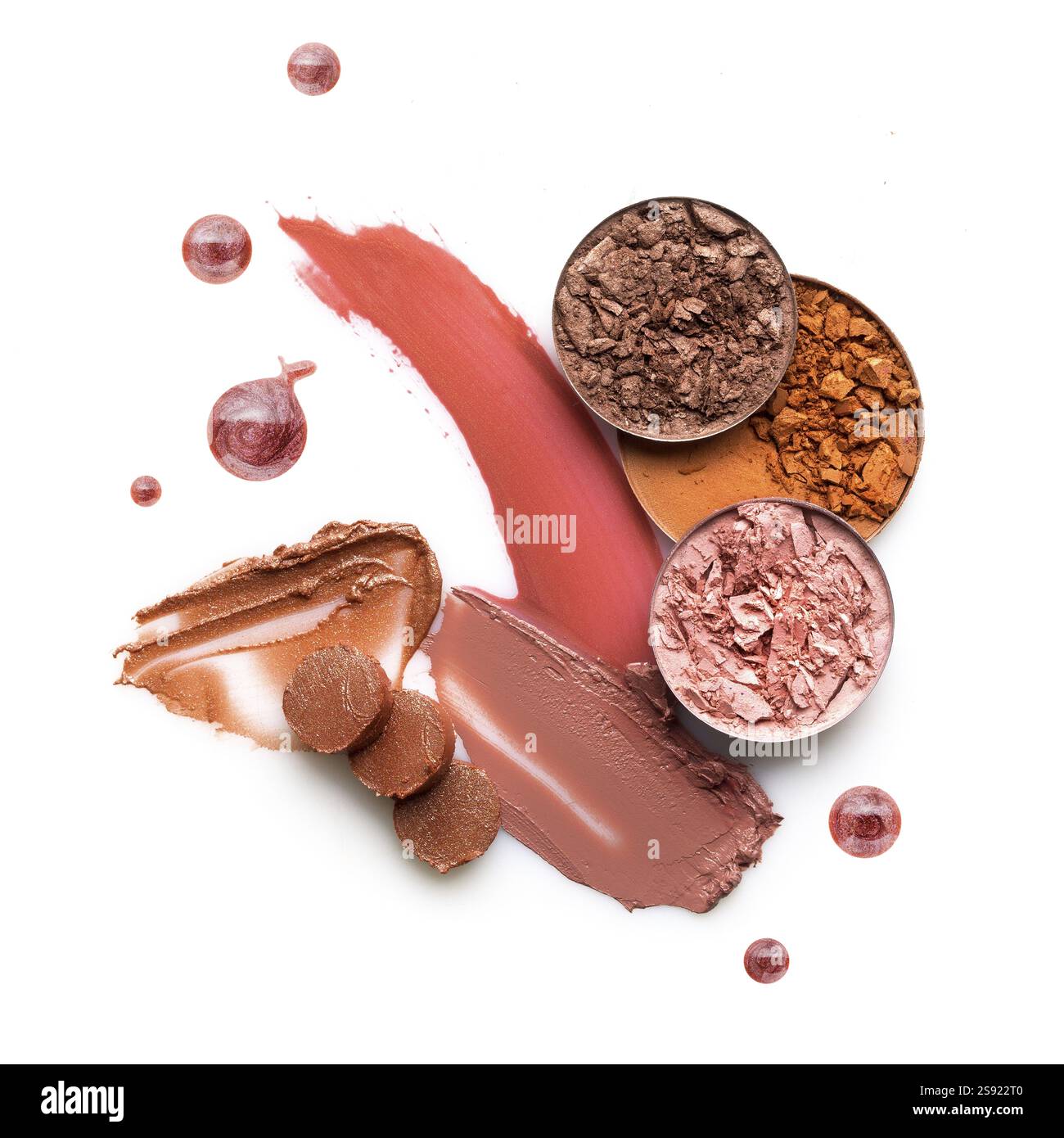 Photo de concept créatif de nuances de cosmétiques sur un fond blanc Banque D'Images