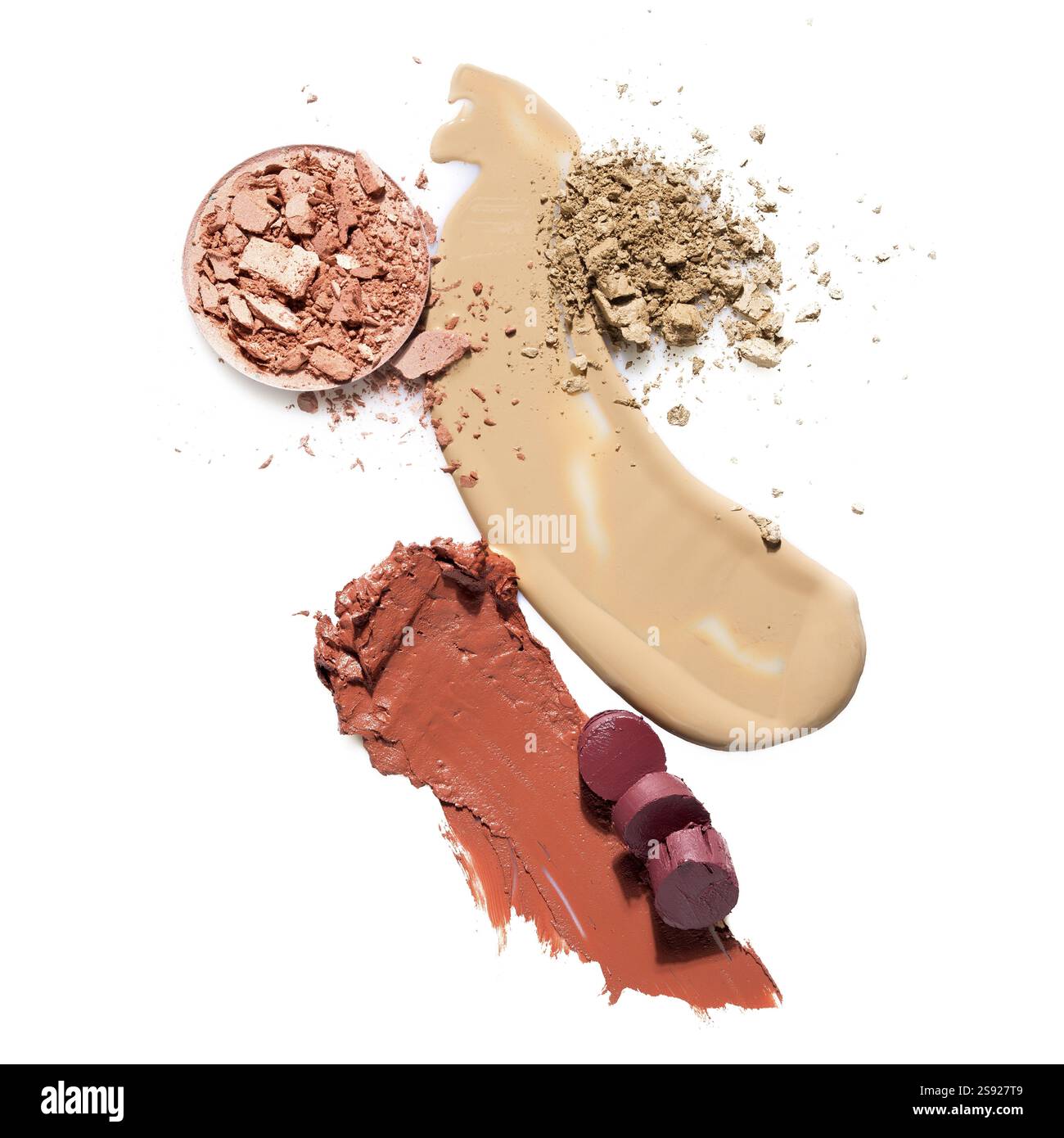 Photo de concept créatif de nuances de cosmétiques sur un fond blanc Banque D'Images