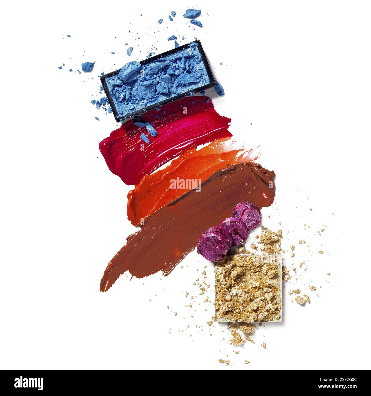 Photo de concept créatif de nuances de cosmétiques sur un fond blanc Banque D'Images