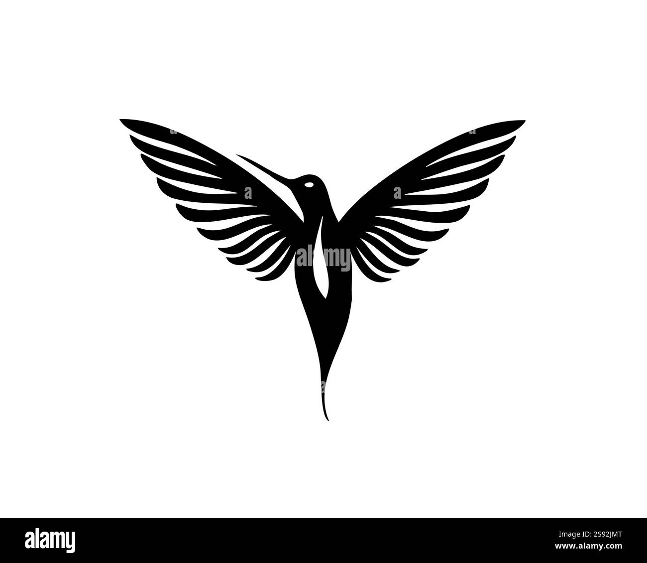 Silhouette élégante de colibri avec ailes déployées dans un design minimaliste Illustration de Vecteur