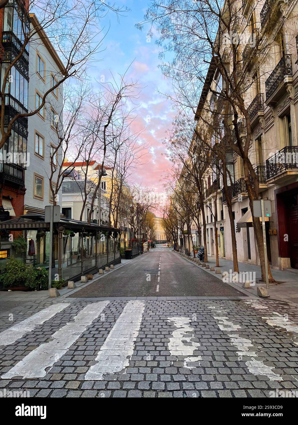 Rue Jorge Juan. Madrid, Espagne. Banque D'Images