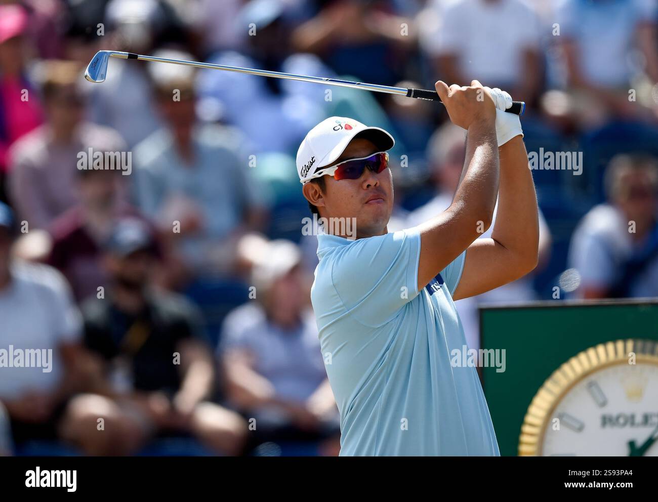 22 juillet 2018 ; Carnoustie, Angus, Écosse; Ben an joue son tir du troisième tee lors de la dernière manche du tournoi de golf Open Championship à Carnoustie Golf Links. Banque D'Images