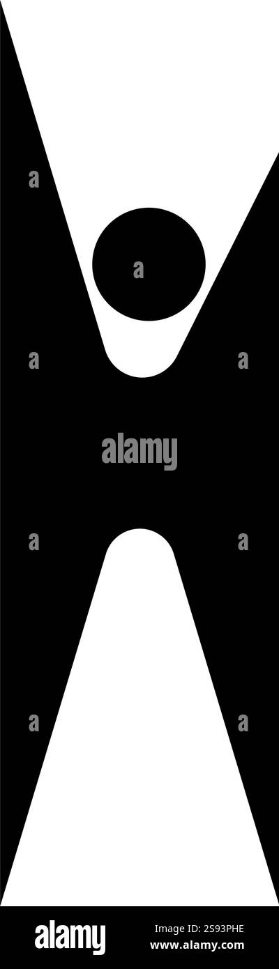 Symbole humanisme personne forte Happy Man icône couleur noire illustration vectorielle image plat style simple Illustration de Vecteur