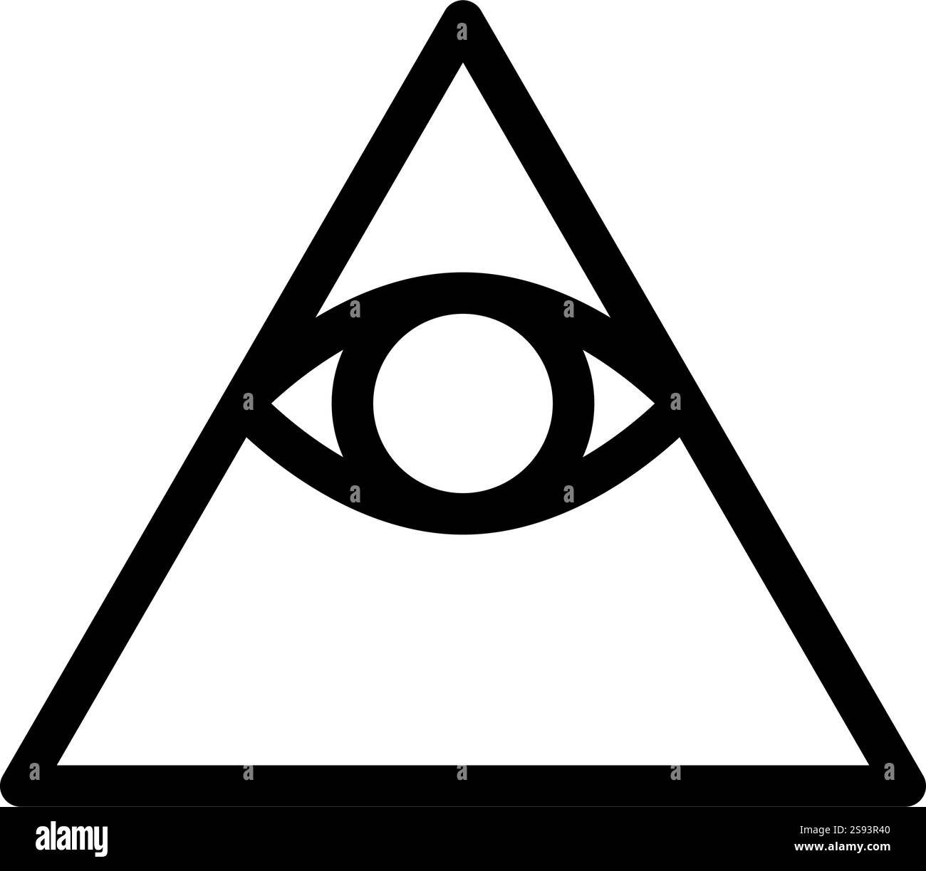 Kao donner à tous les yeux de voir dans la pyramide dans le triangle Illuminati symbole maçonnique icône couleur noire illustration vectorielle image plat style simple Illustration de Vecteur