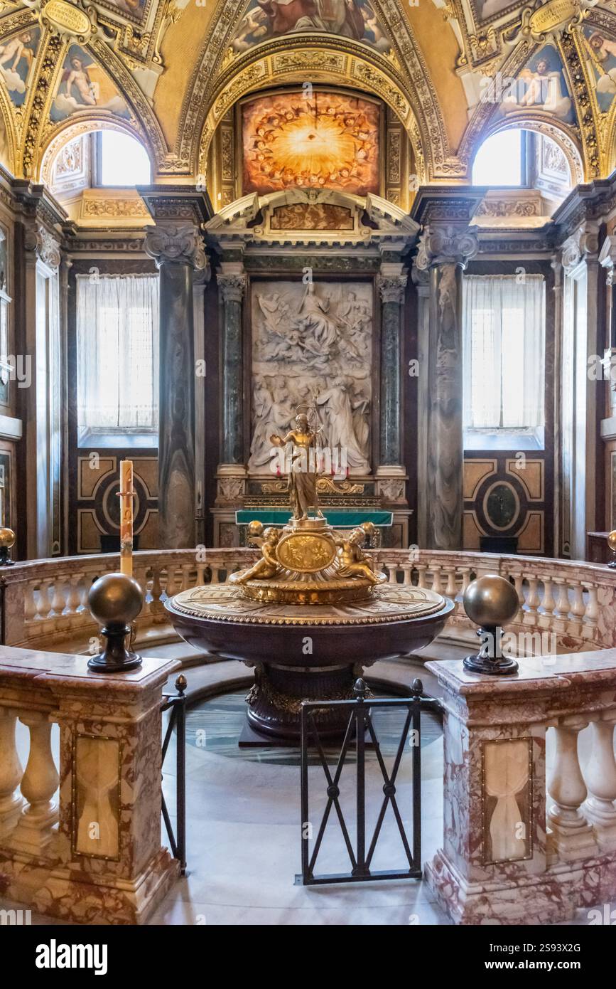 Baptistère, Basilica di Santa Maria Maggiore, Rome, Italie Banque D'Images