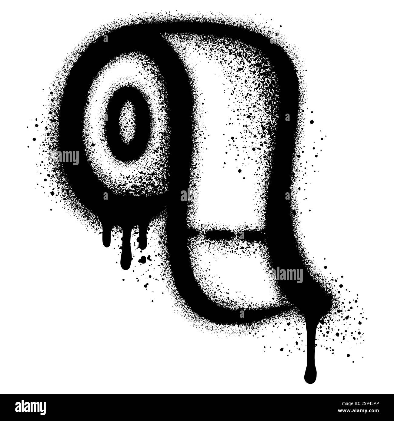 Graffiti en rouleau de tissu avec peinture noire en aérosol. illustration vectorielle. Illustration de Vecteur