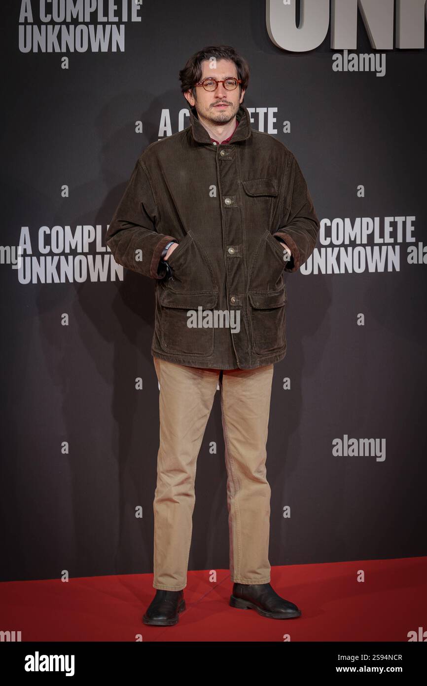Première italienne du film A Complete Unknown. Rome, Italie - 17 janvier 2025 : invité lors de la première italienne du film A Complete Unknown réalisé par James Mangold à l'Auditorium Parco della Musica. Rome RM Italie Copyright : xGennaroxLeonardix Banque D'Images