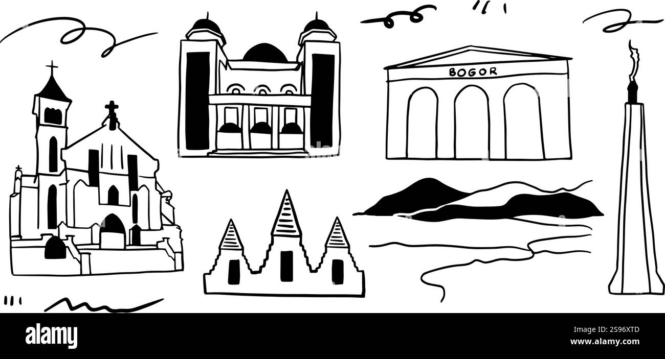 Art & culture : un hommage à Bogor, Indonésie Illustration de Vecteur