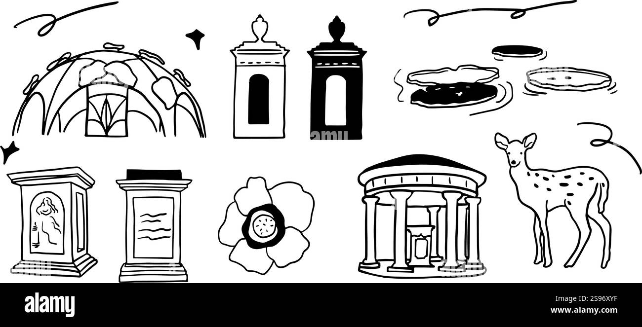 Art & culture : un hommage à Bogor, Indonésie Illustration de Vecteur