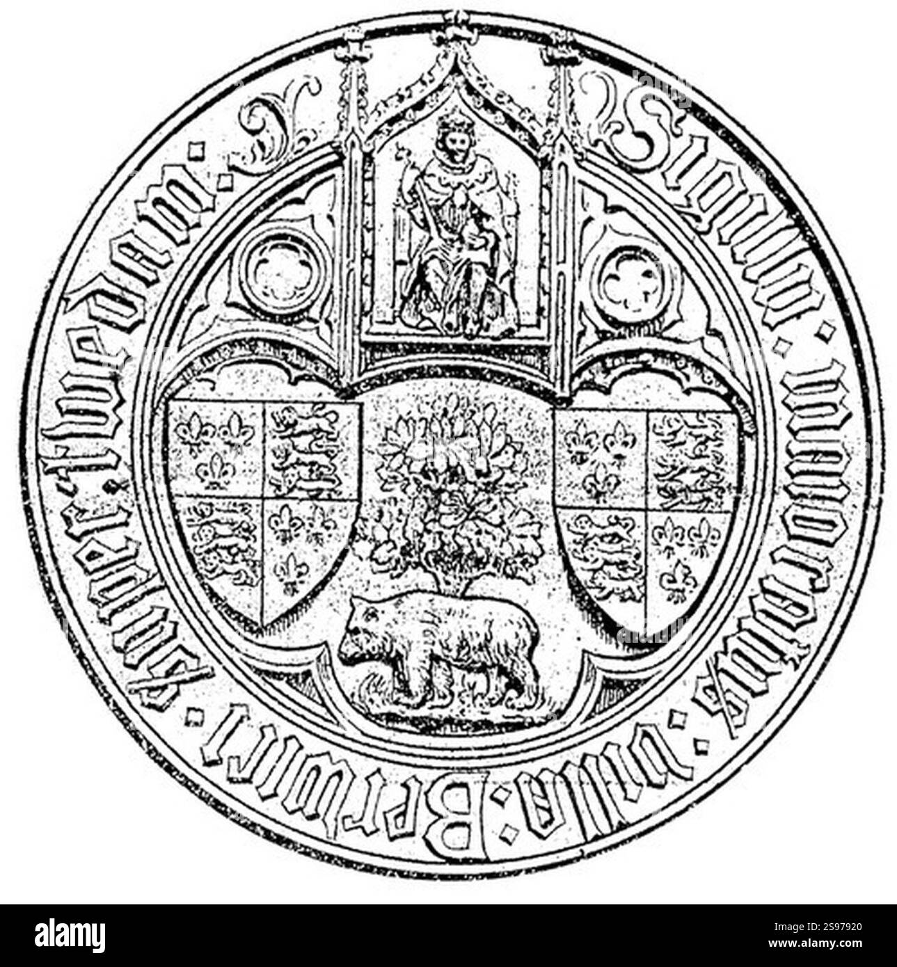 Grand sceau de l'arrondissement de Berwick-upon-Tweed, 1422. Banque D'Images