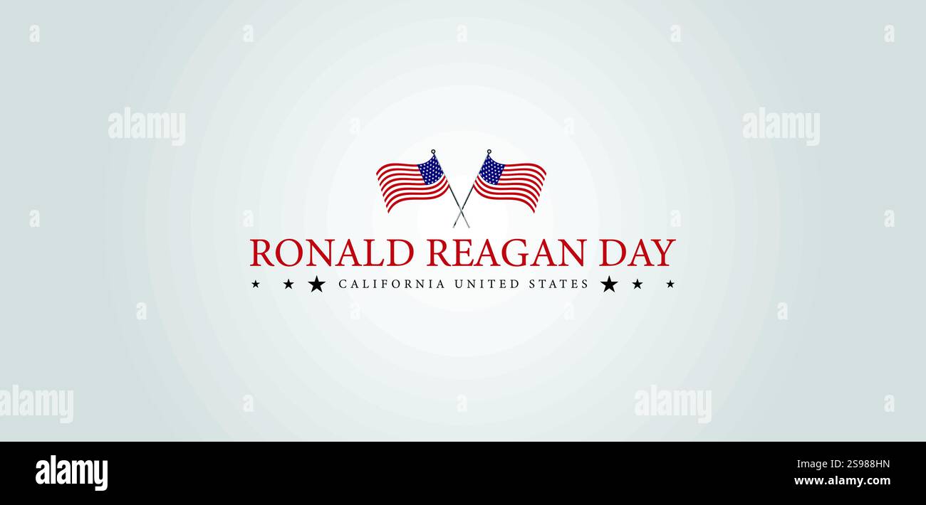 Honorer Ronald Reagan la signification de sa Journée en Californie Illustration de Vecteur
