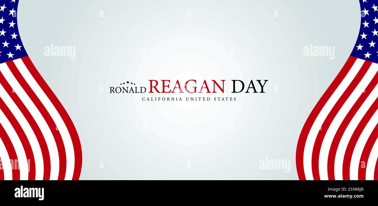 Ronald Reagan Day célébrant le conservateur en Californie Illustration de Vecteur