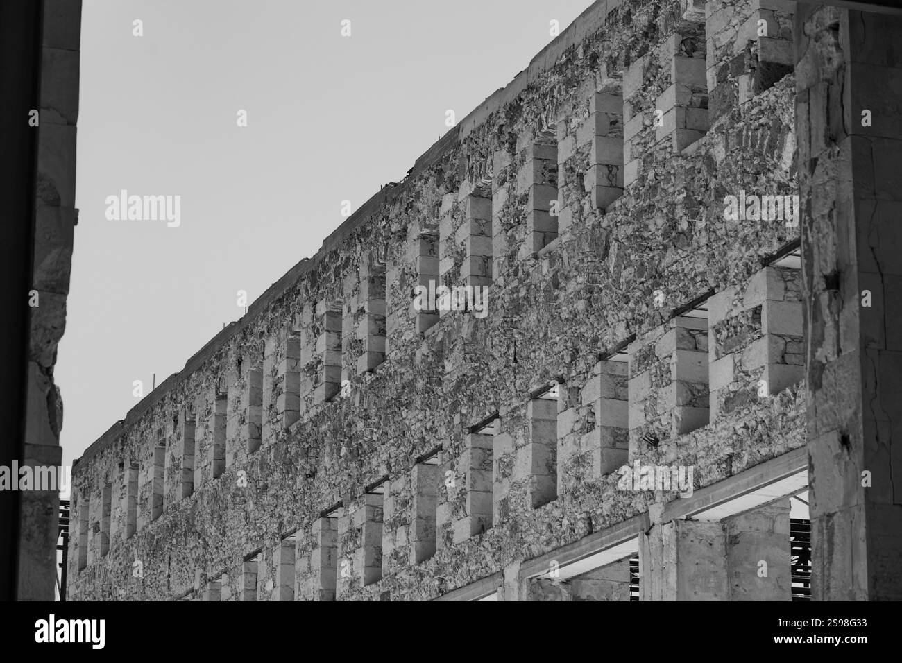 Ruines historiques de Kydonia Byzantine Walls dans la vieille ville de Chania, Crète. Banque D'Images