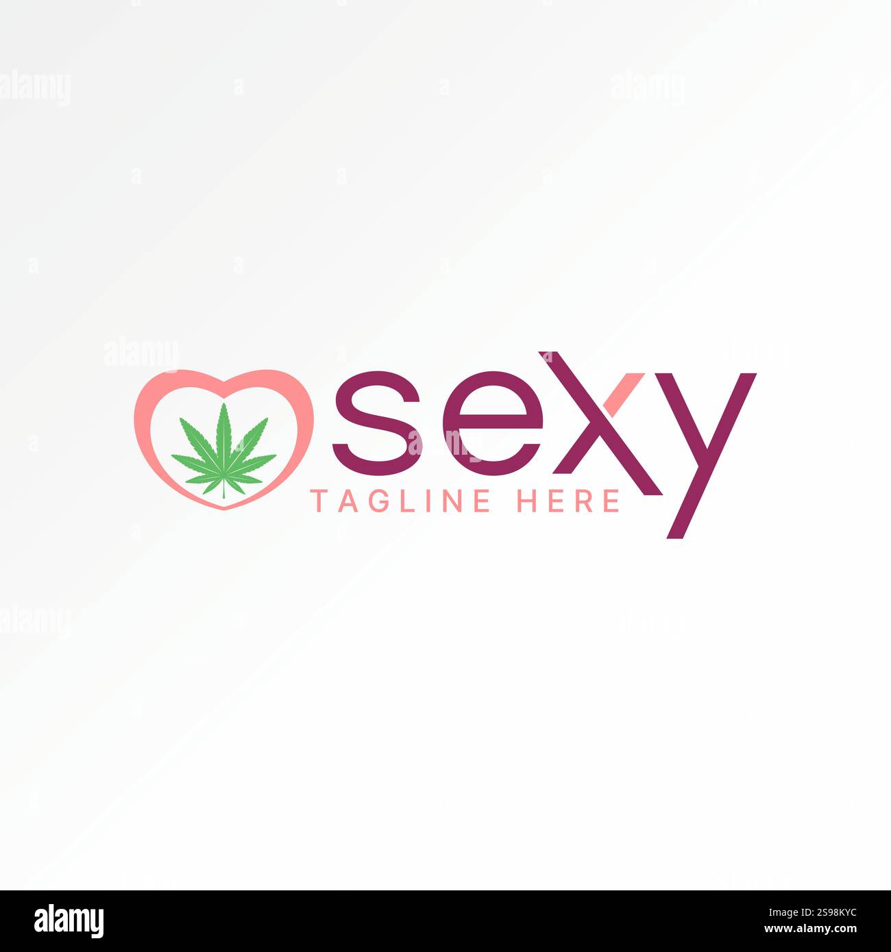 Conception de logo concept graphique créatif premium vecteur image stock top vendre texte mot Sexy amour art cannabis cbd herbe fumée nature agriculture botanique Illustration de Vecteur
