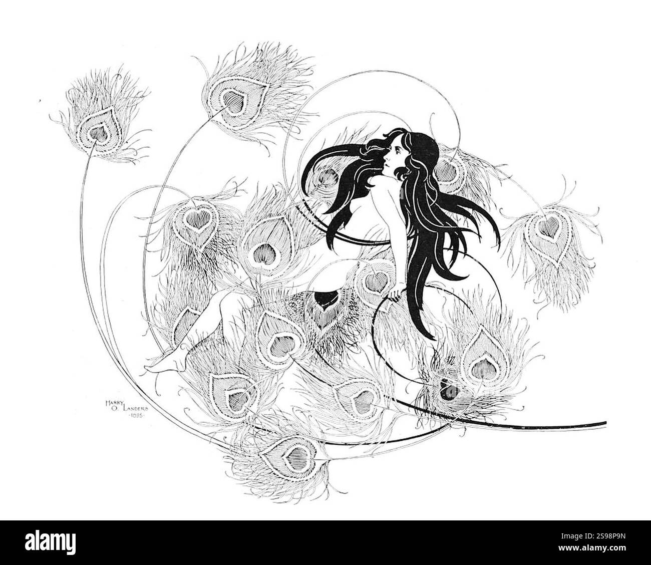 Harry O. Landers - la fille Peacock. Banque D'Images