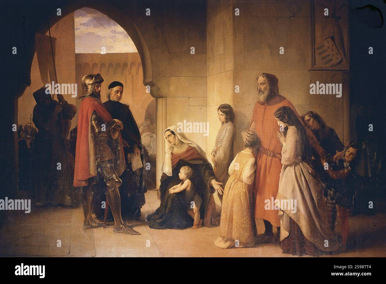 Hayez, Alberico da Romano, fratello di Ezzelino, si dà prigioniero con la sua famiglia, 1845 - 1850. Banque D'Images