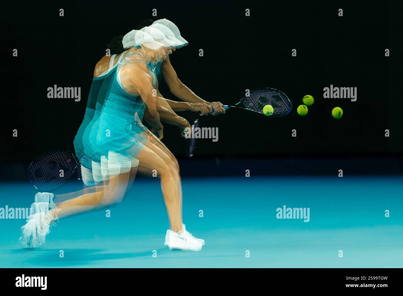 Melbourne, Australie, 25 janvier 2025. Madison Keys (États-Unis) lors de l'Open d'Australie de Tennis 2025 au Melbourne Park. (Photo de Frank Molter) / usage éditorial seulement! Crédit : Frank Molter/Alamy Live News Banque D'Images