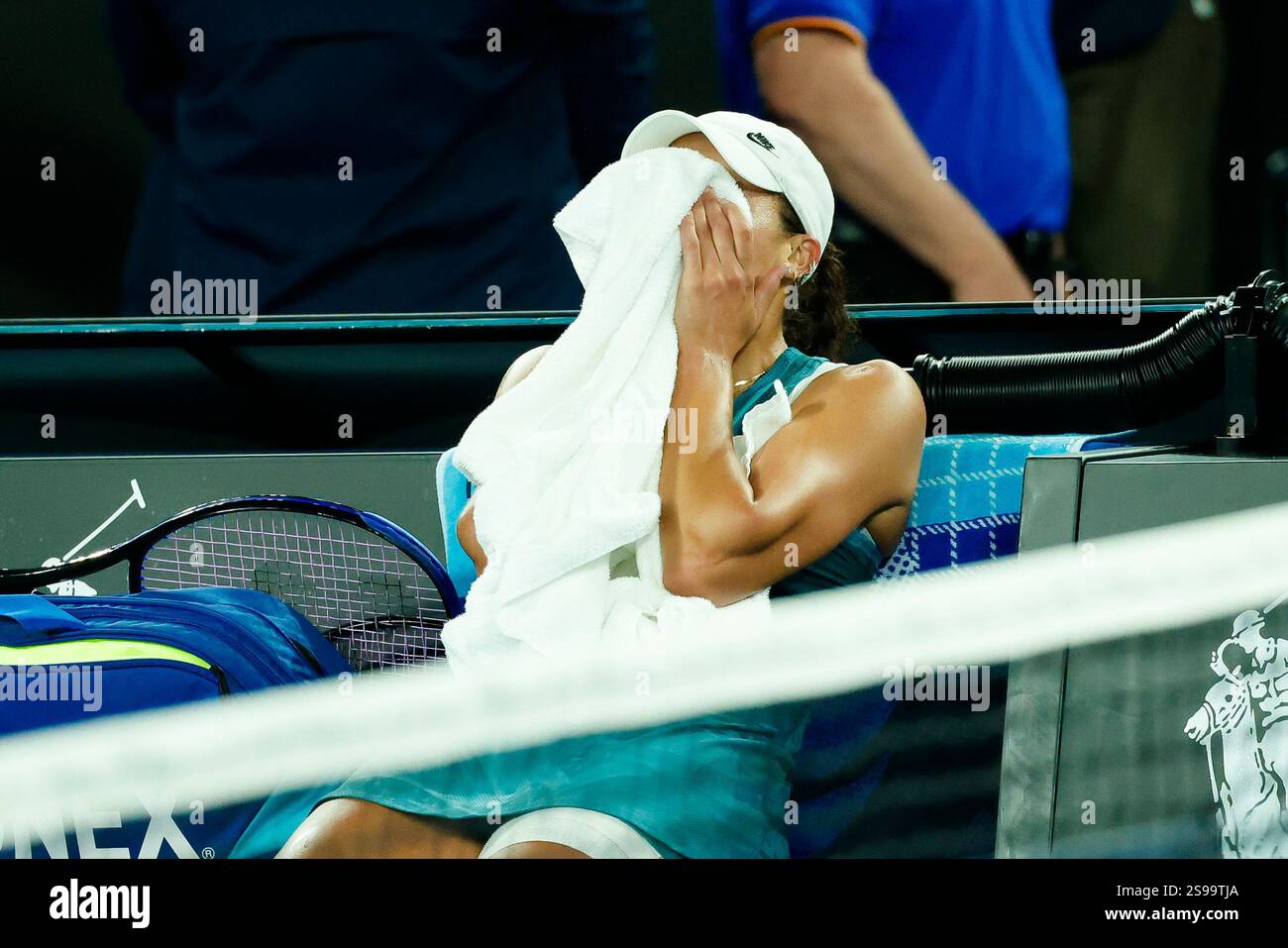 Melbourne, Australie, 25 janvier 2025. Madison Keys (États-Unis) lors de l'Open d'Australie de Tennis 2025 au Melbourne Park. (Photo de Frank Molter) / usage éditorial seulement! Crédit : Frank Molter/Alamy Live News Banque D'Images