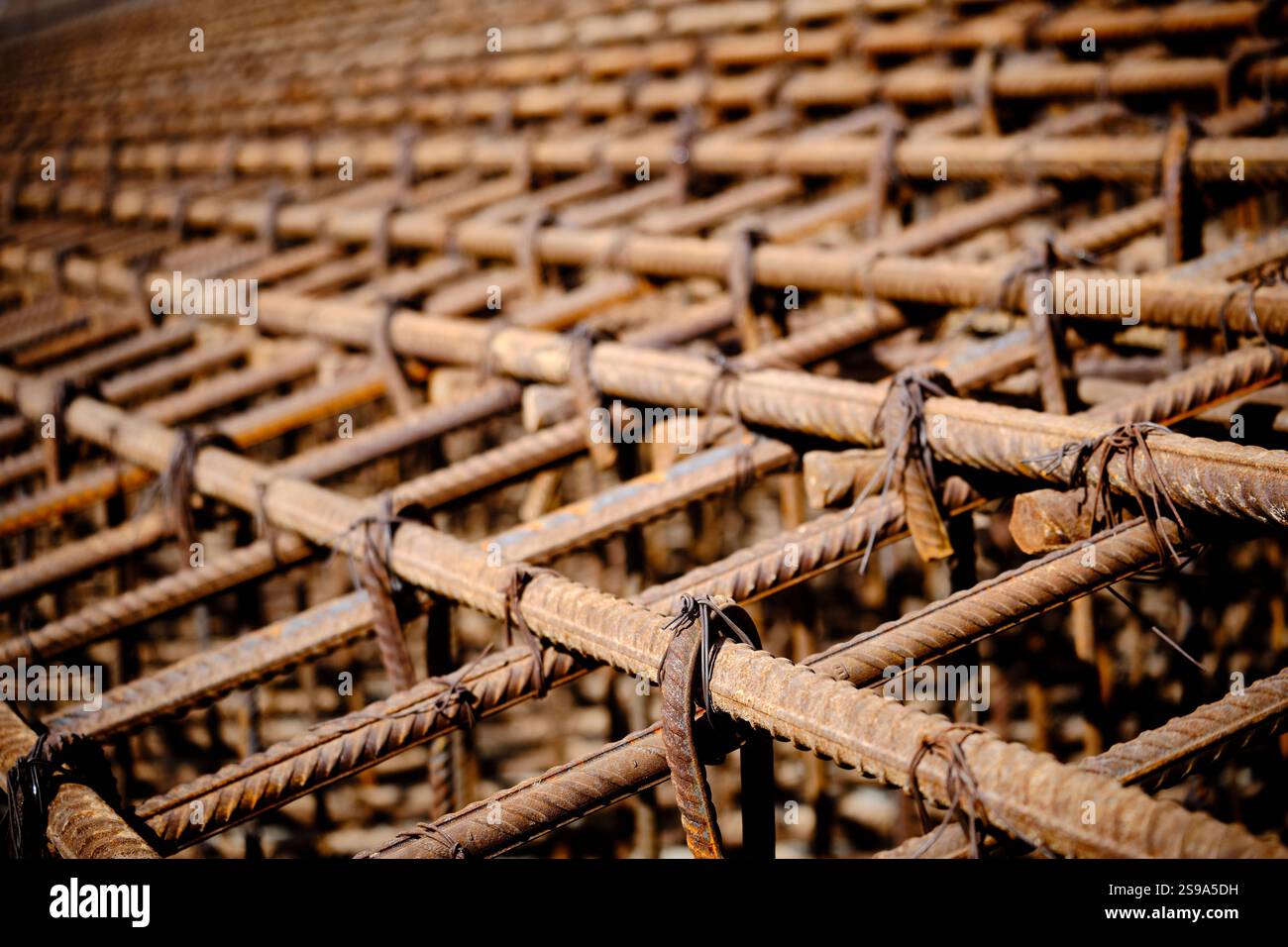 Ossature métallique de structure en béton armé Banque D'Images