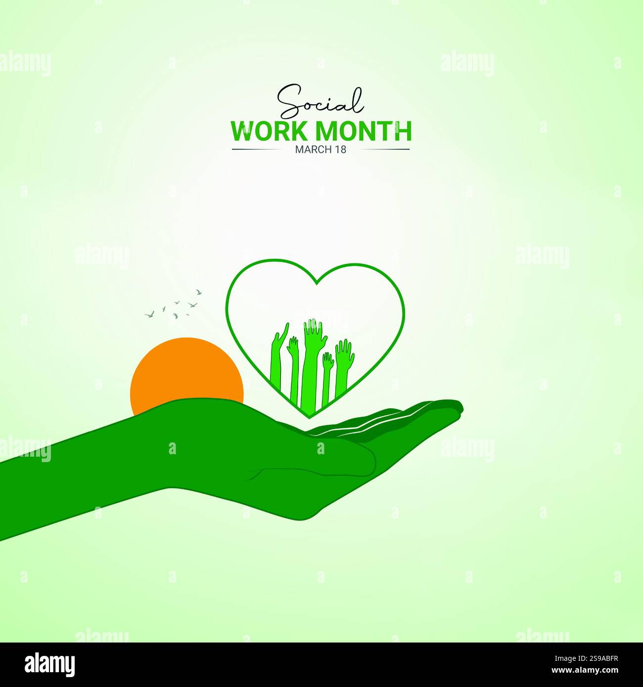 Mois du travail social. Mois du travail social pour la conception de publications sur les médias sociaux Illustration de Vecteur