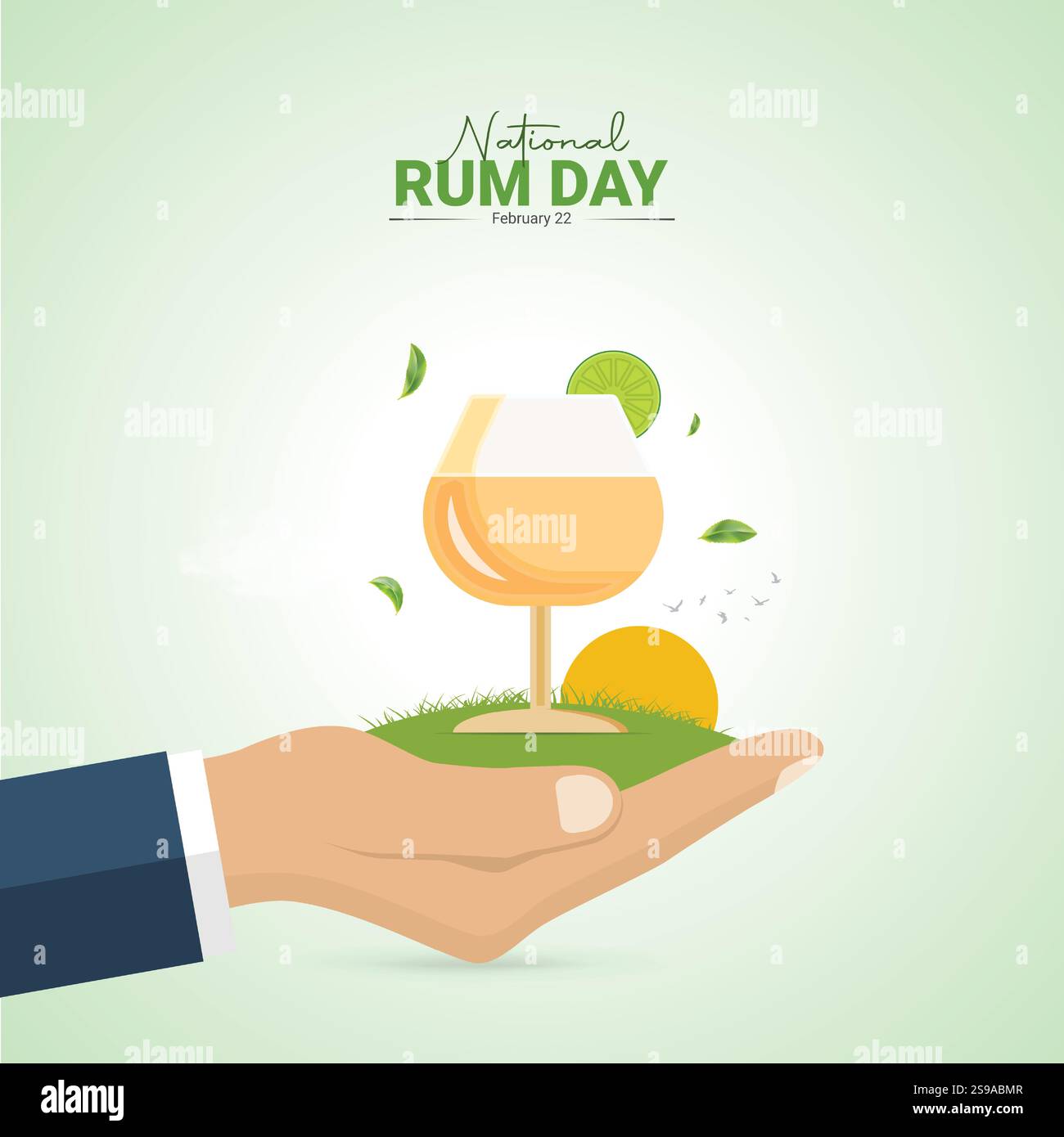 Conception de publicités créatives pour la Journée nationale du rhum. Jour du rhum, 16 août, illustration vectorielle 3D. Illustration de Vecteur
