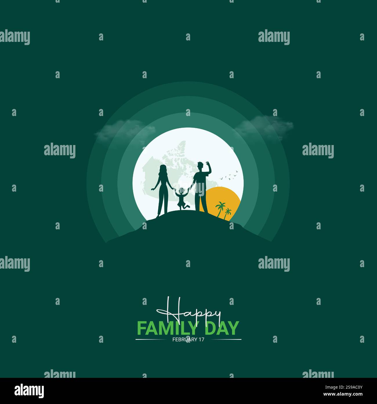 Joyeux jour de la famille Design créatif, jour de la famille Ads publication sur les médias sociaux Illustration de Vecteur