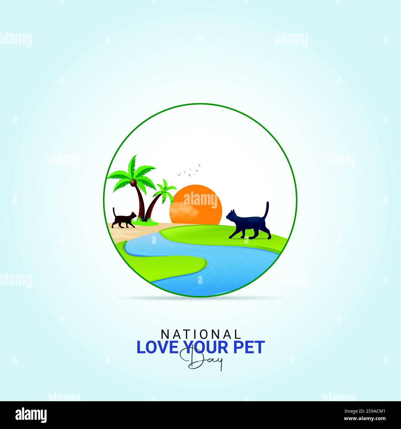 Journée nationale Love Your Pet. Affiche créative, bannière, publication sur les médias sociaux, arrière-plan Illustration de Vecteur