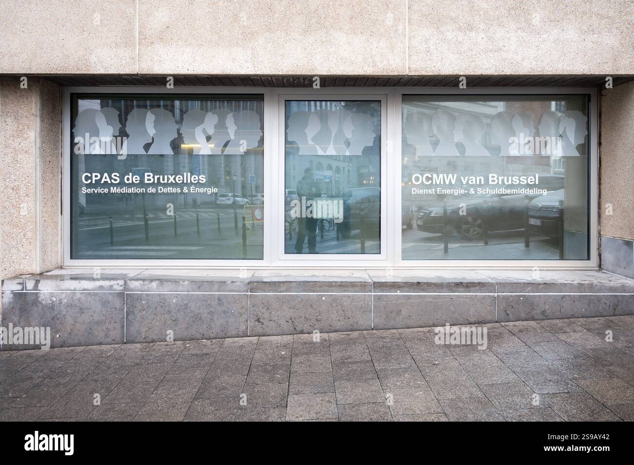 L'organisation gouvernementale CPAS pour le bien-être public et Médiateur pour l'énergie et les dettes, Bruxelles centre-ville, Belgique, 24 janvier 2025 Banque D'Images