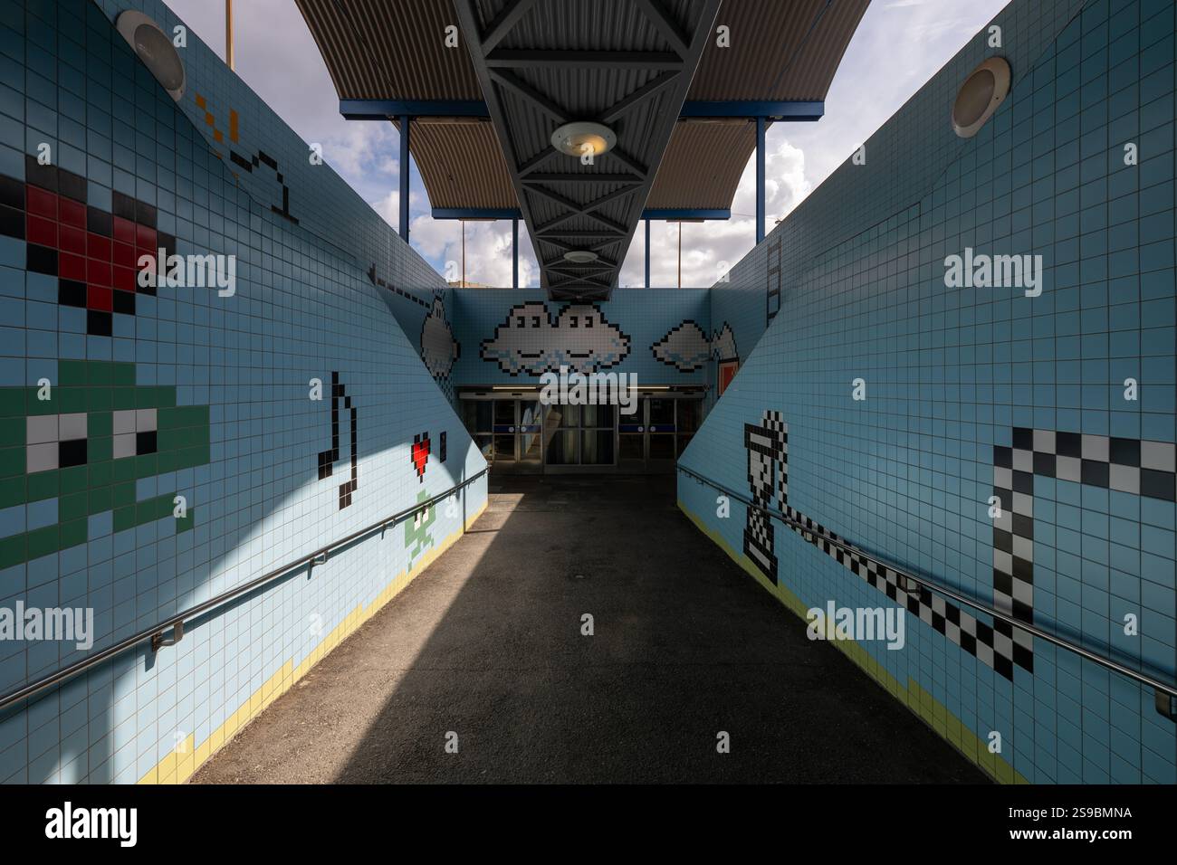 Stockholm, Suède - 7 août 2024 : Thorildsplan, station de métro sur le thème de l'arcade à Stockholm, Suède. Banque D'Images