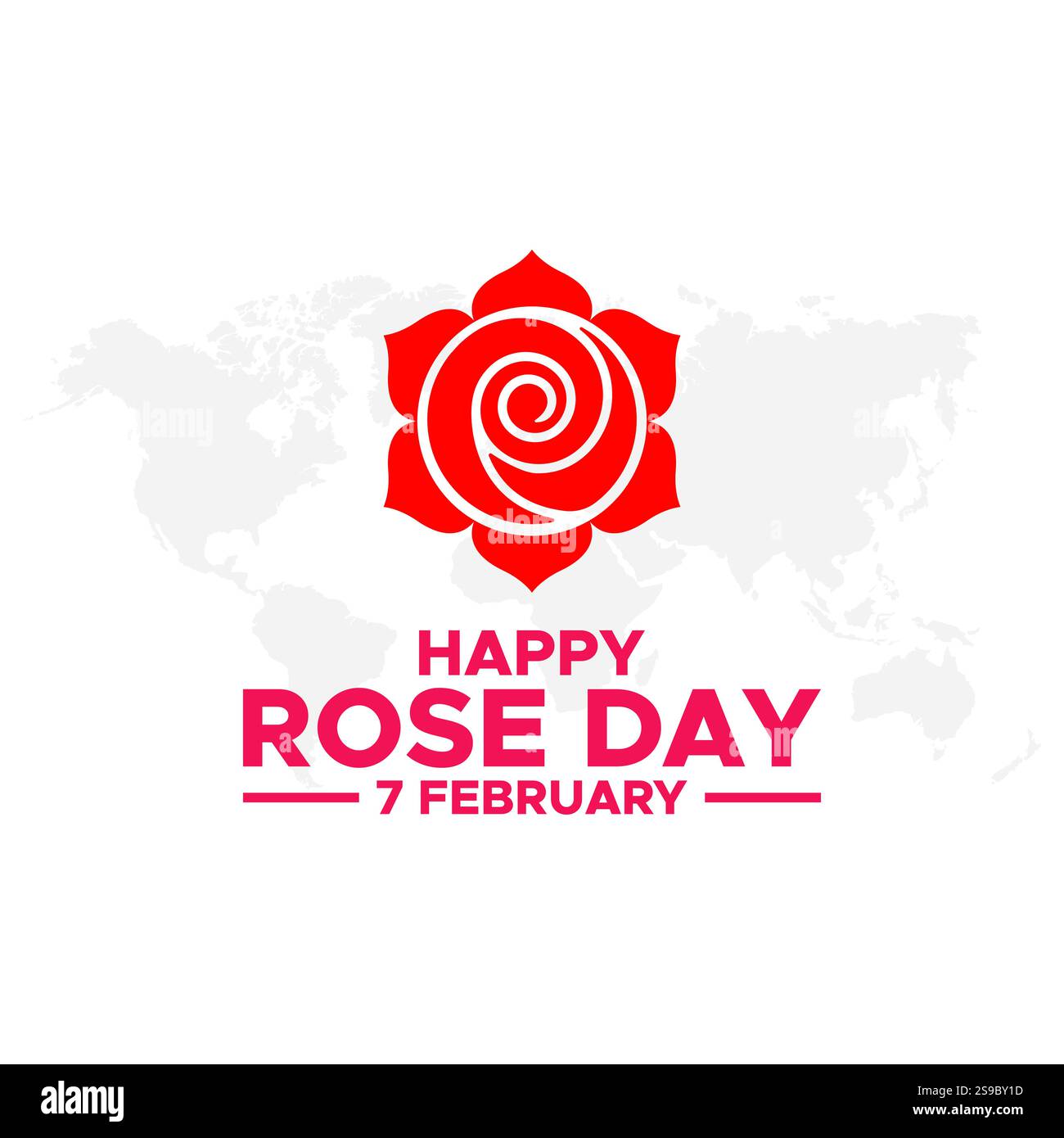 Carte postale et carte de voeux Happy Rose Day. 7 février - Rose Day lineart de la semaine de la Saint-Valentin minimal Vector illustration Happy Rose Day tenu le 07 février Illustration de Vecteur