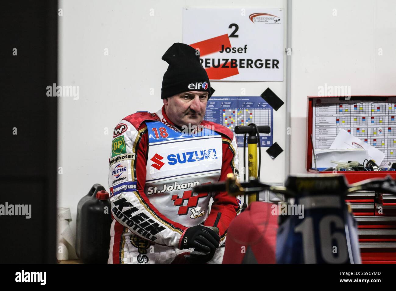 Sankt Johann Im Pongau, Autriche, 25 janvier 2025, Ice Speedway - International Ice Speedway Friendly Tournament op : JOSEF KREUZBERGER crédit : Konrad Swierad / Alamy Live News Banque D'Images