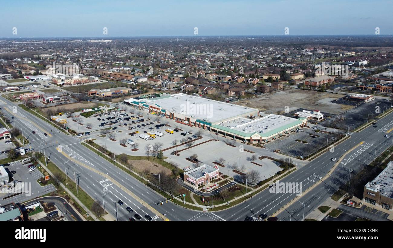 Parking, entrepôt, logistique, stockage, transport, distribution, chaîne d'approvisionnement Banque D'Images