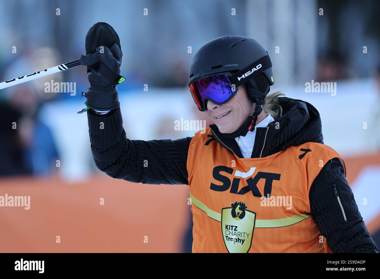 KITZBUEHEL, AUTRICHE - JANVIER 25 : ancienne pilote allemande Maria Hoefl Riesch lors de la Kitz Charity Race lors de la Coupe du monde de ski alpin Audi FIS - descente masculine le 25 janvier 2025 à Kitzbuehel, Autriche .250125_SEPA_07_135 - 20250125_PD16872 Banque D'Images